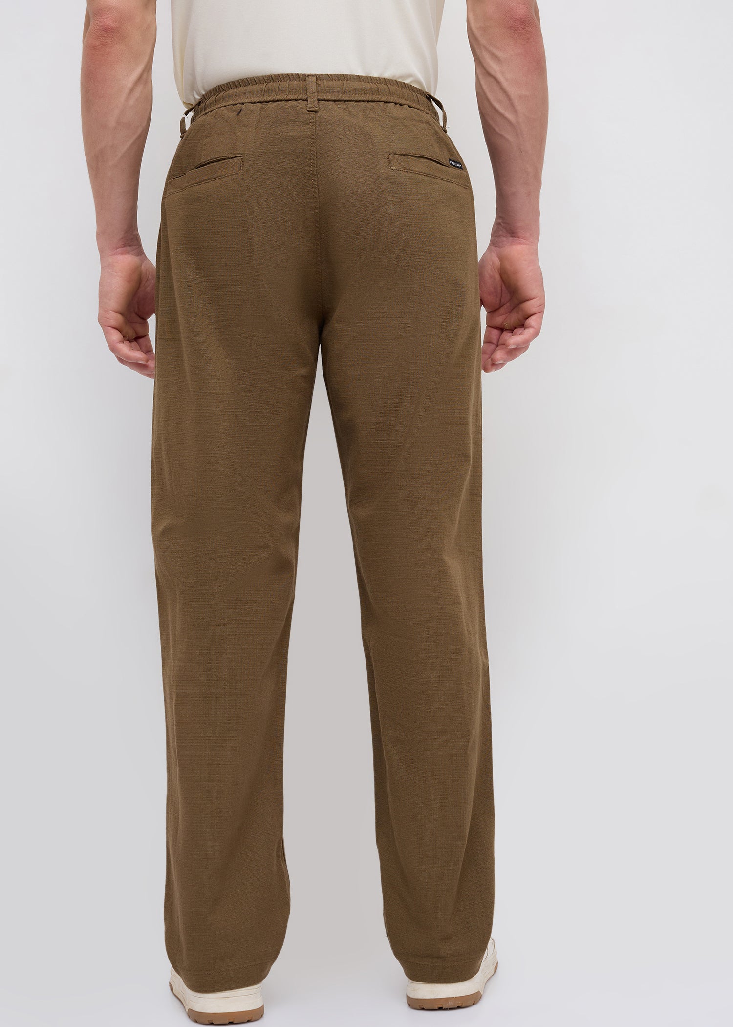 Malcom Linen Baggy Lower: Coffee