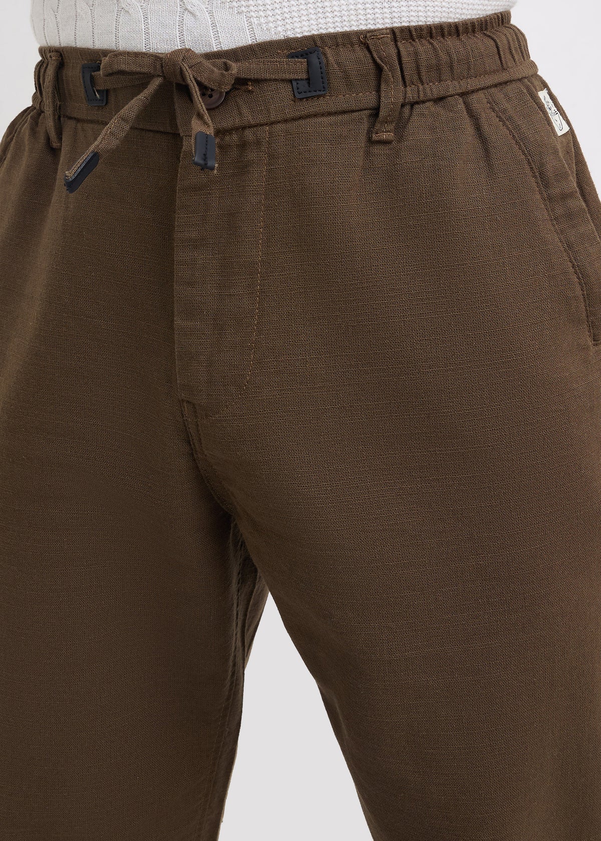 Malcom Linen Baggy Trouser: Wood