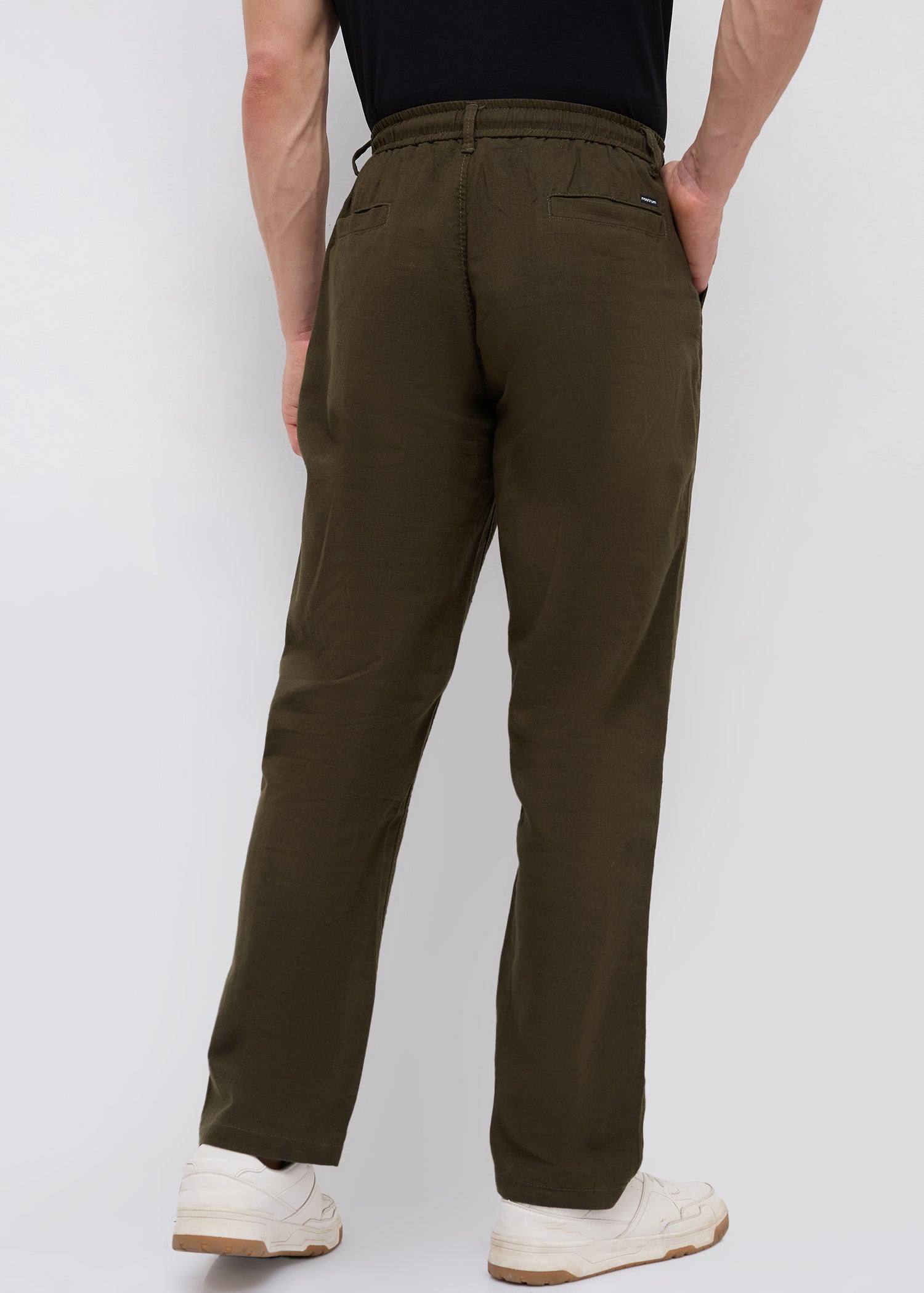 Malcom Linen Baggy Lower: Olive