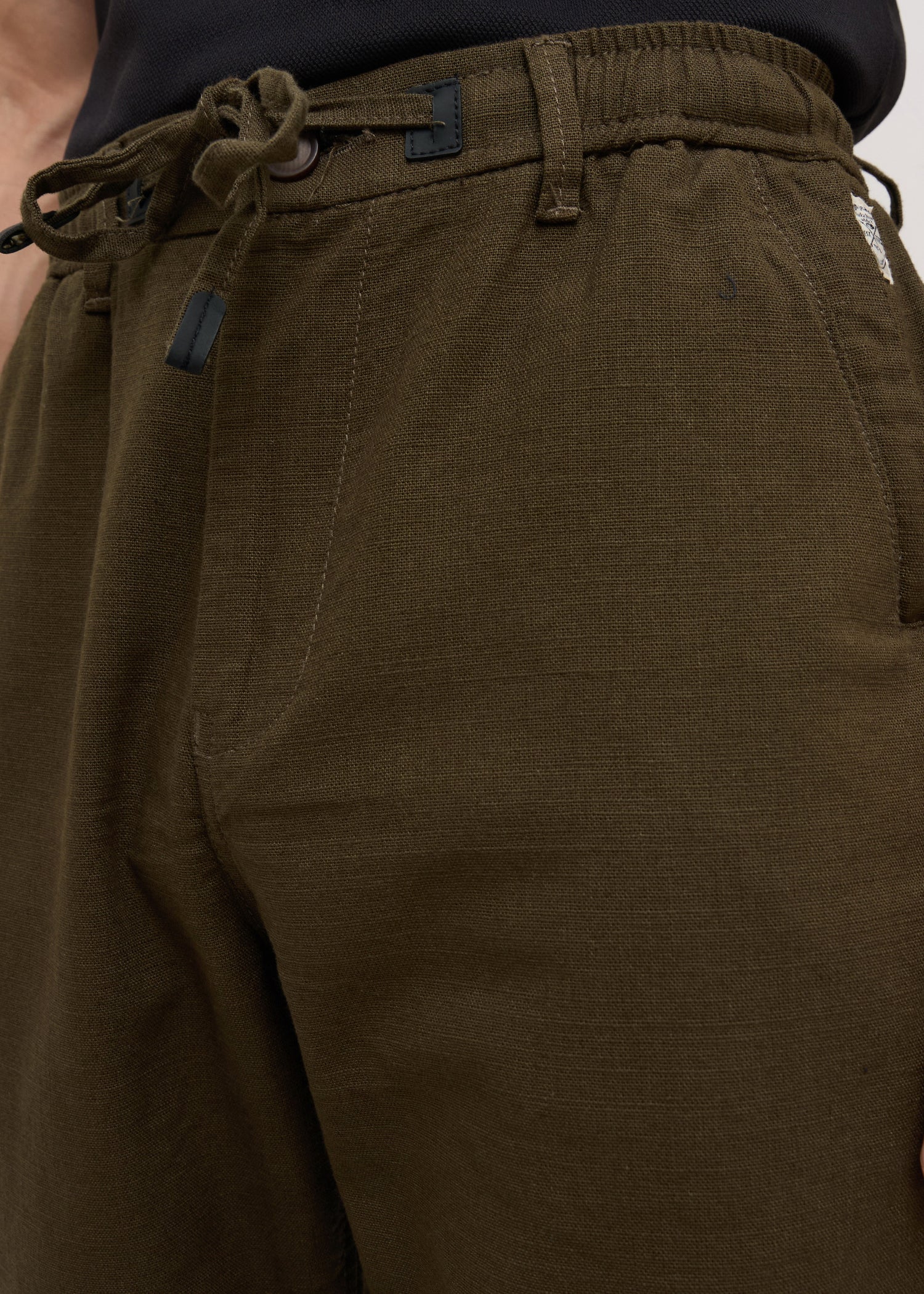 Malcom Linen Baggy Lower: Olive