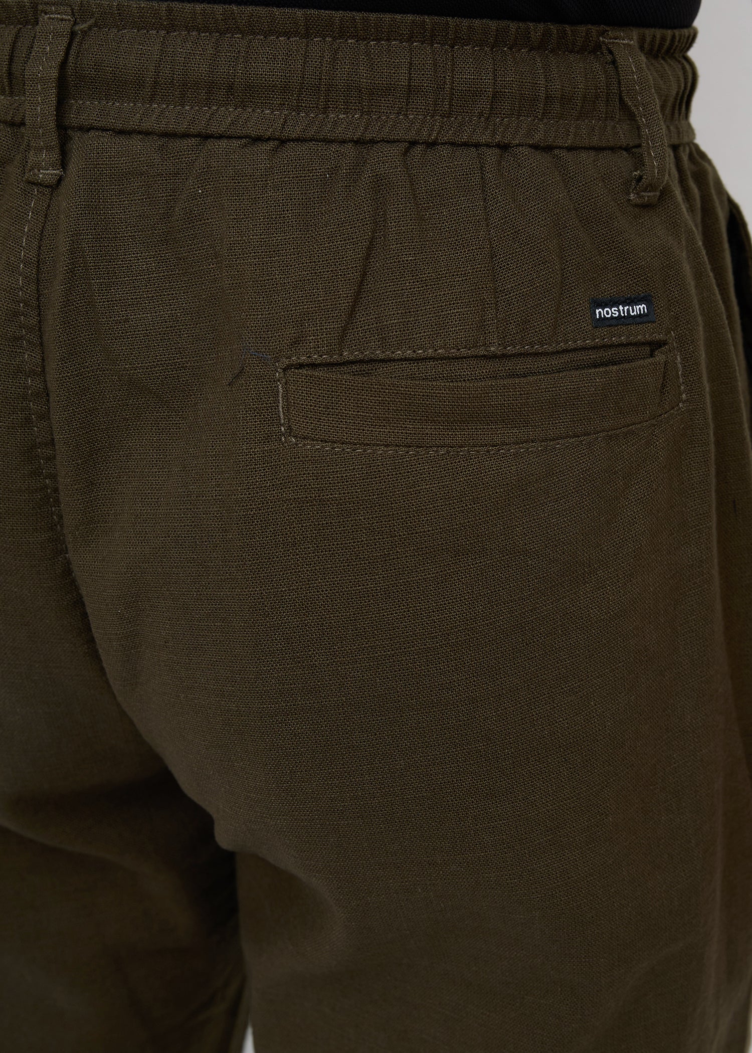 Malcom Linen Baggy Lower: Olive
