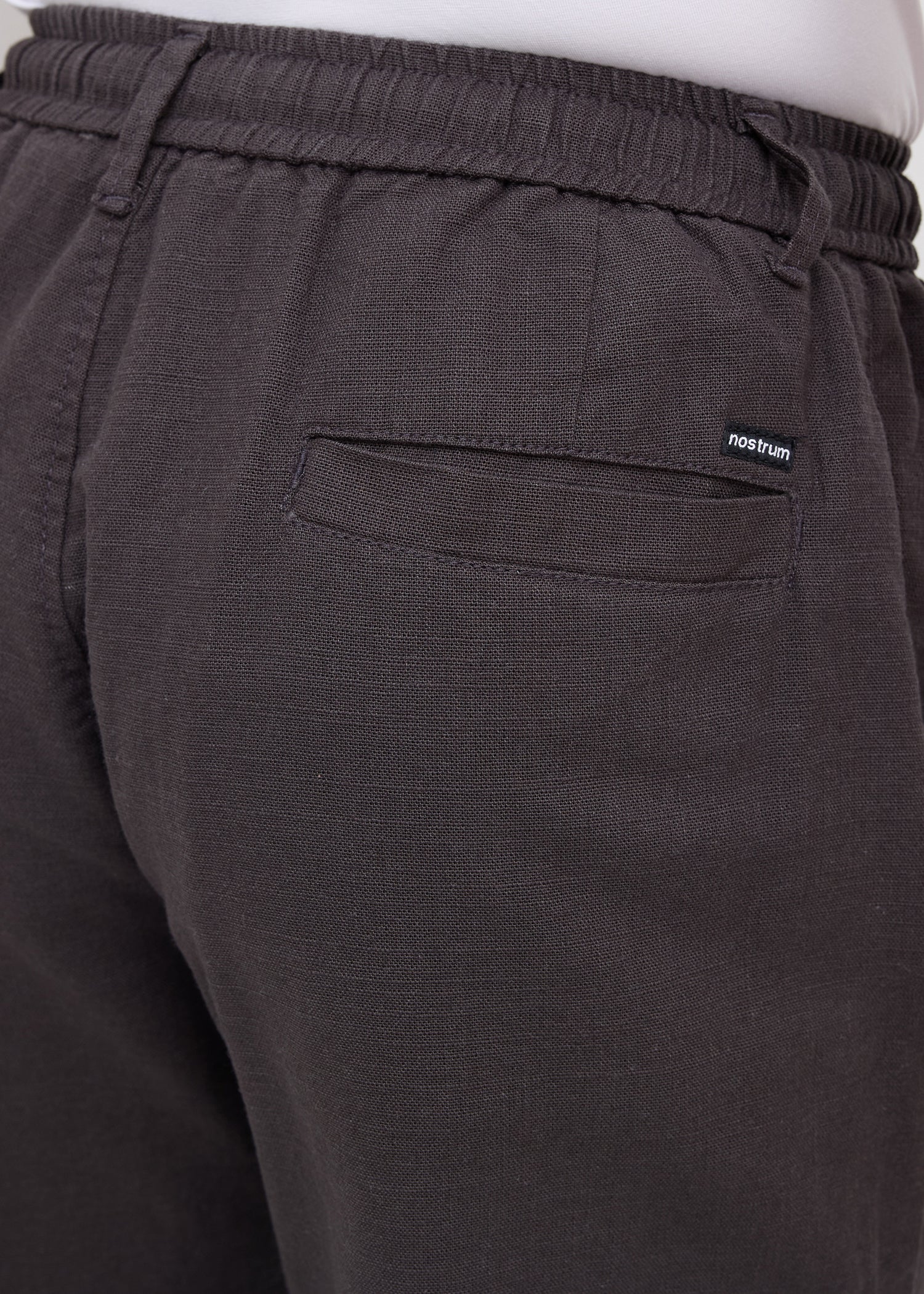 Malcom Linen Baggy Trouser: Dark Grey