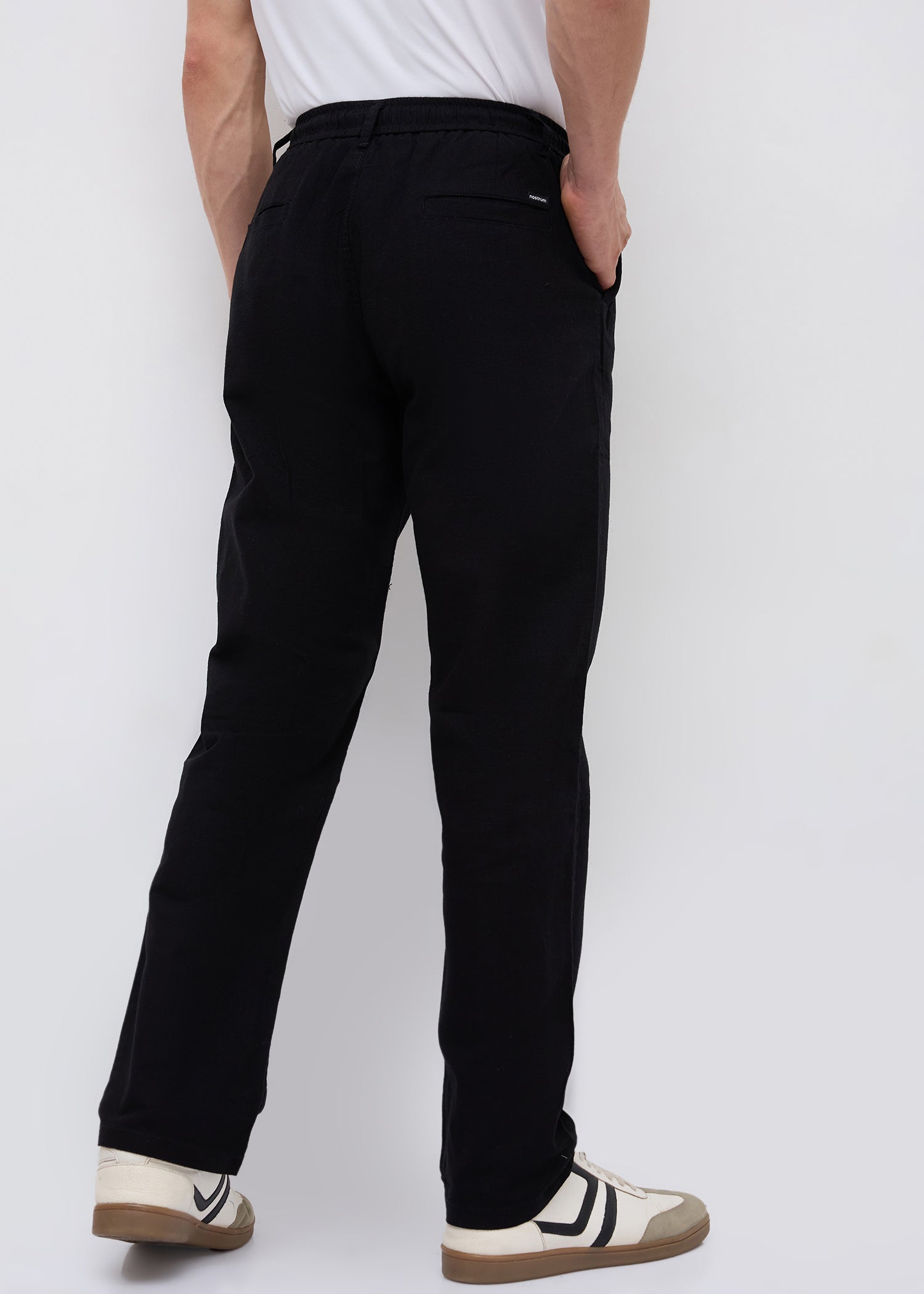 Malcom Linen Baggy Lower: Black
