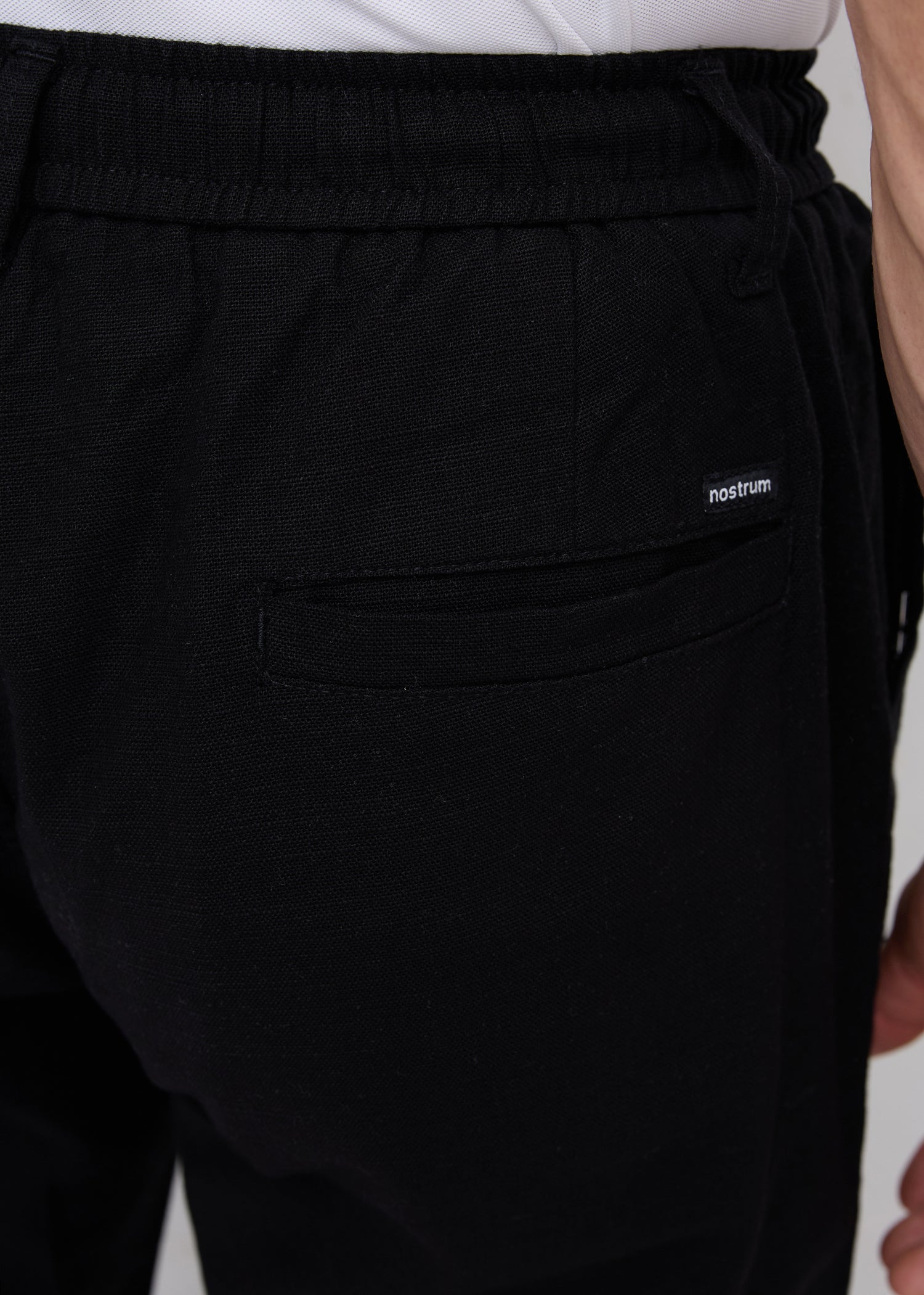 Malcom Linen Baggy Lower: Black