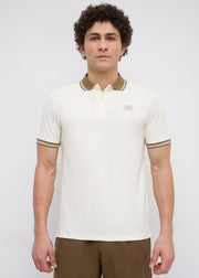 Endpoint Half Sleeve Polo: Offwhite