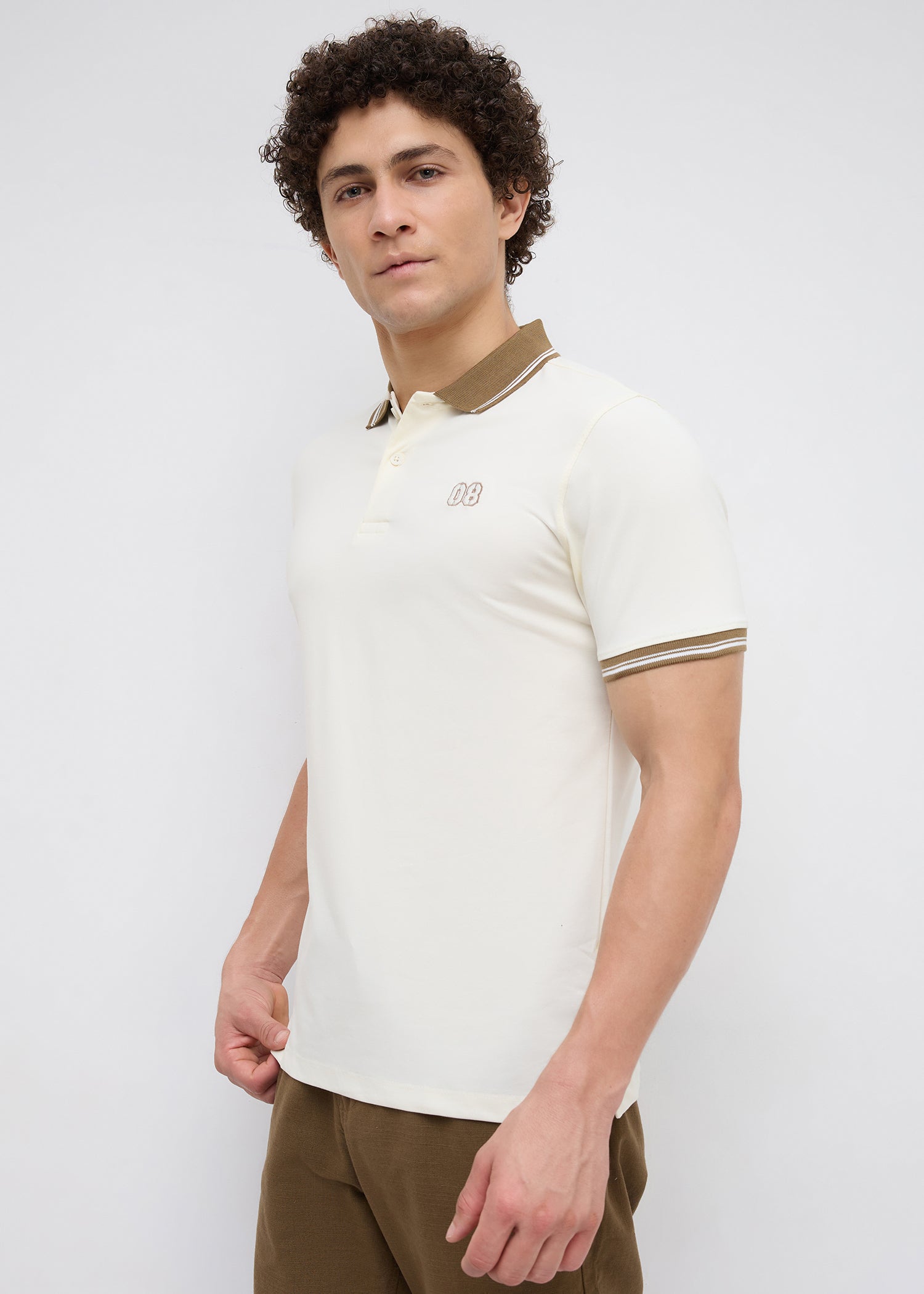 Endpoint Half Sleeve Polo: Offwhite