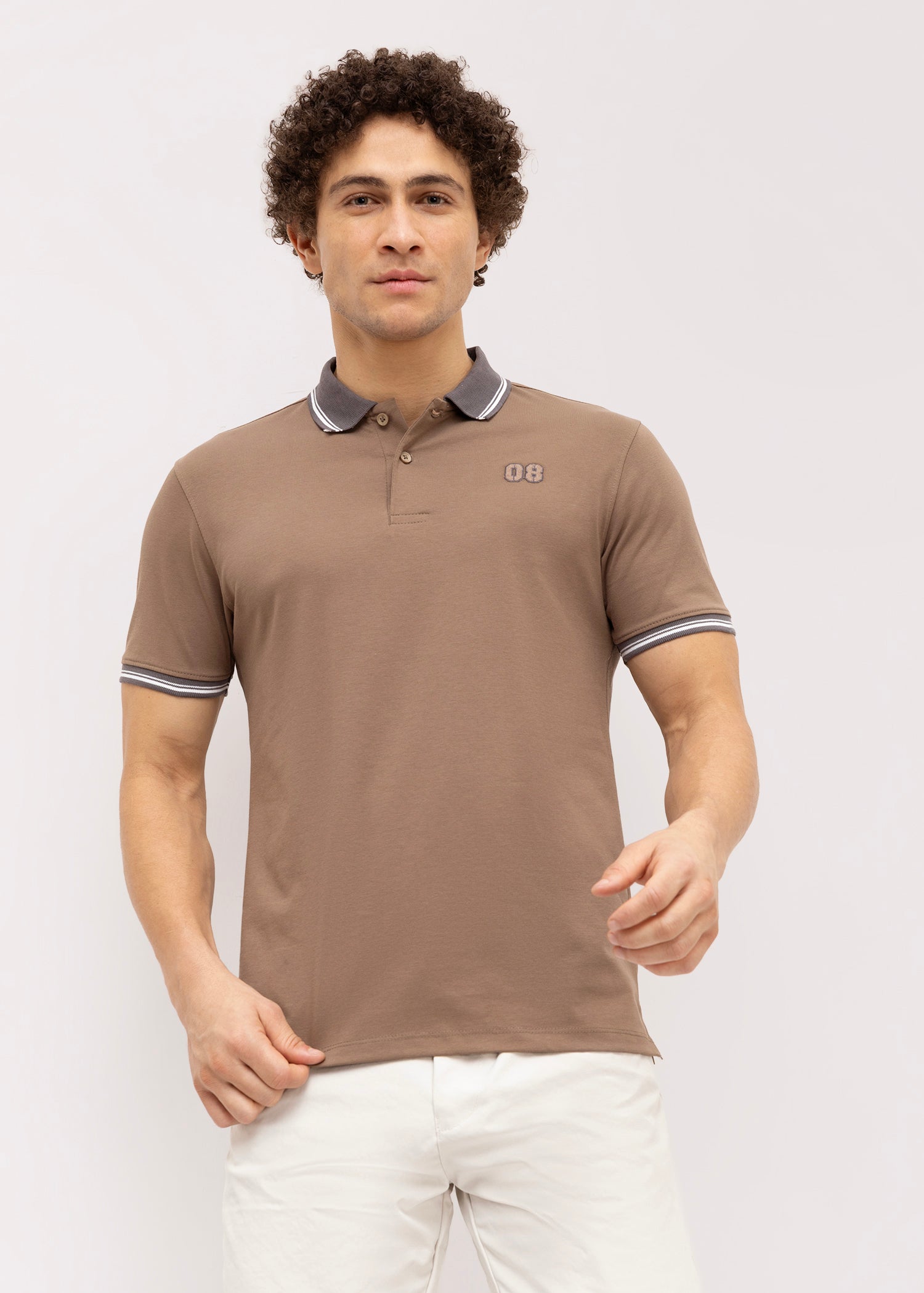 Endpoint Half Sleeve Polo: Tan