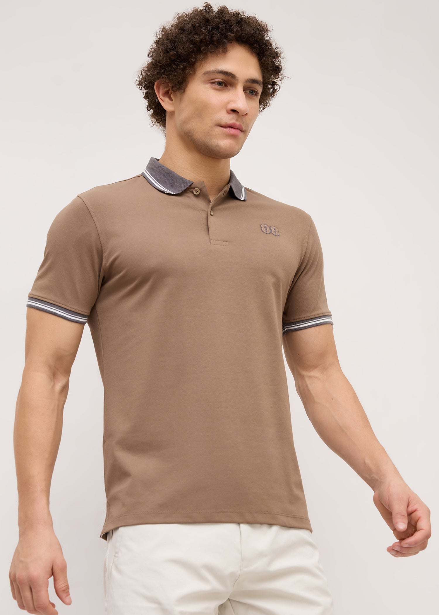 Endpoint Half Sleeve Polo: Tan