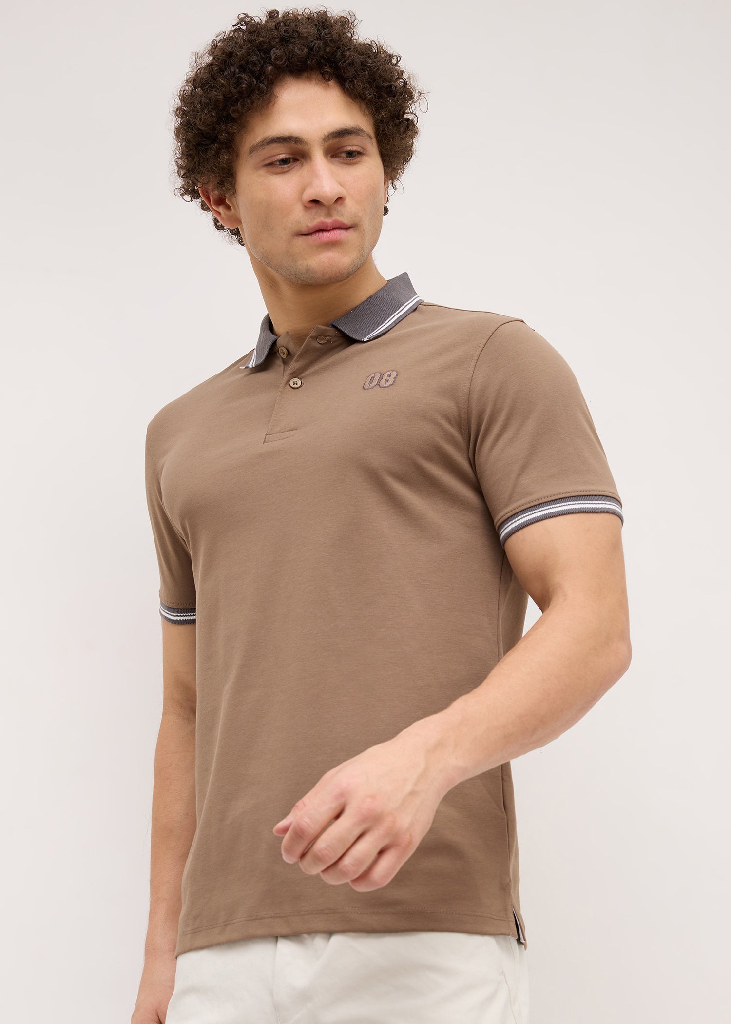 Endpoint Half Sleeve Polo: Tan