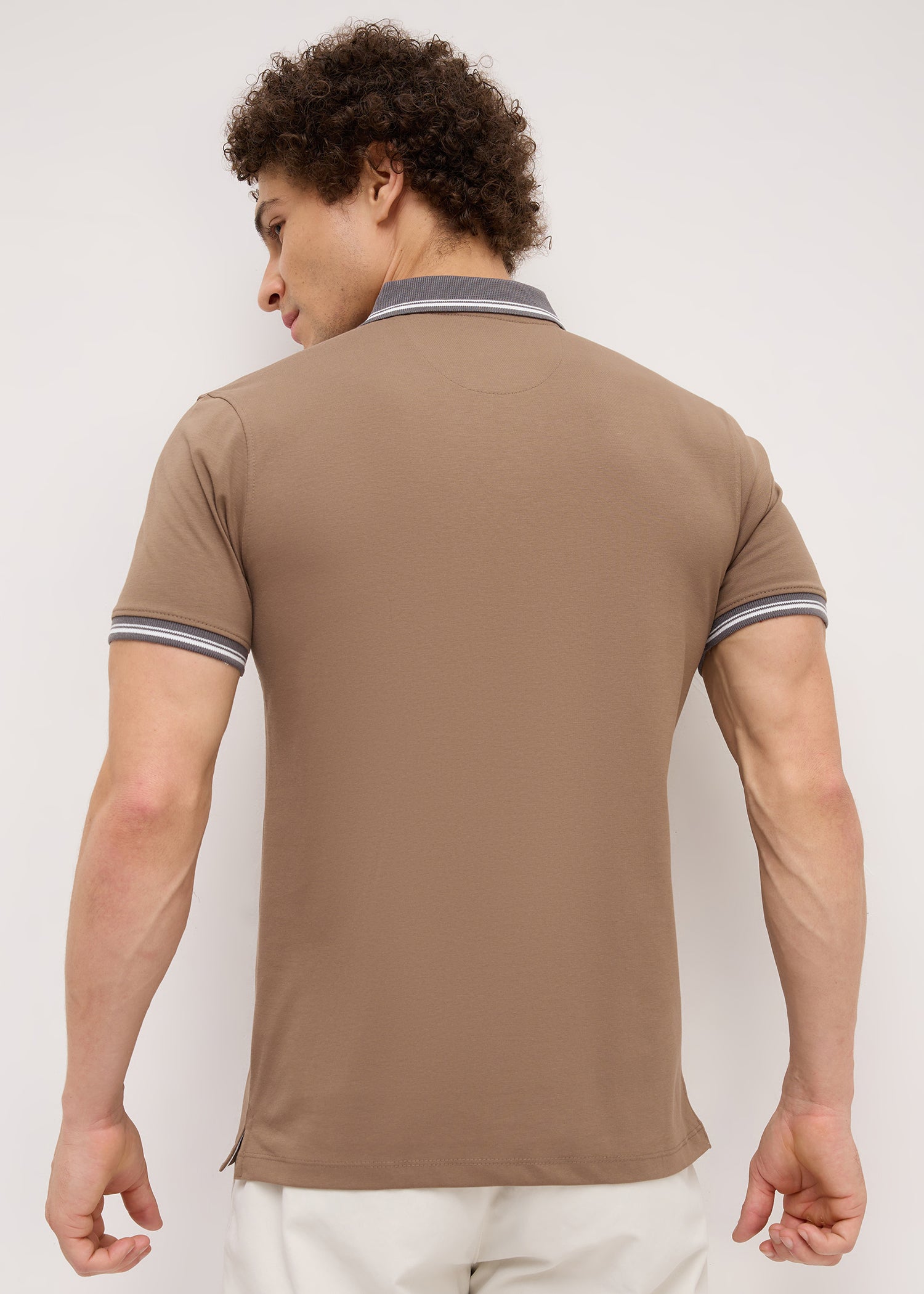 Endpoint Half Sleeve Polo: Tan