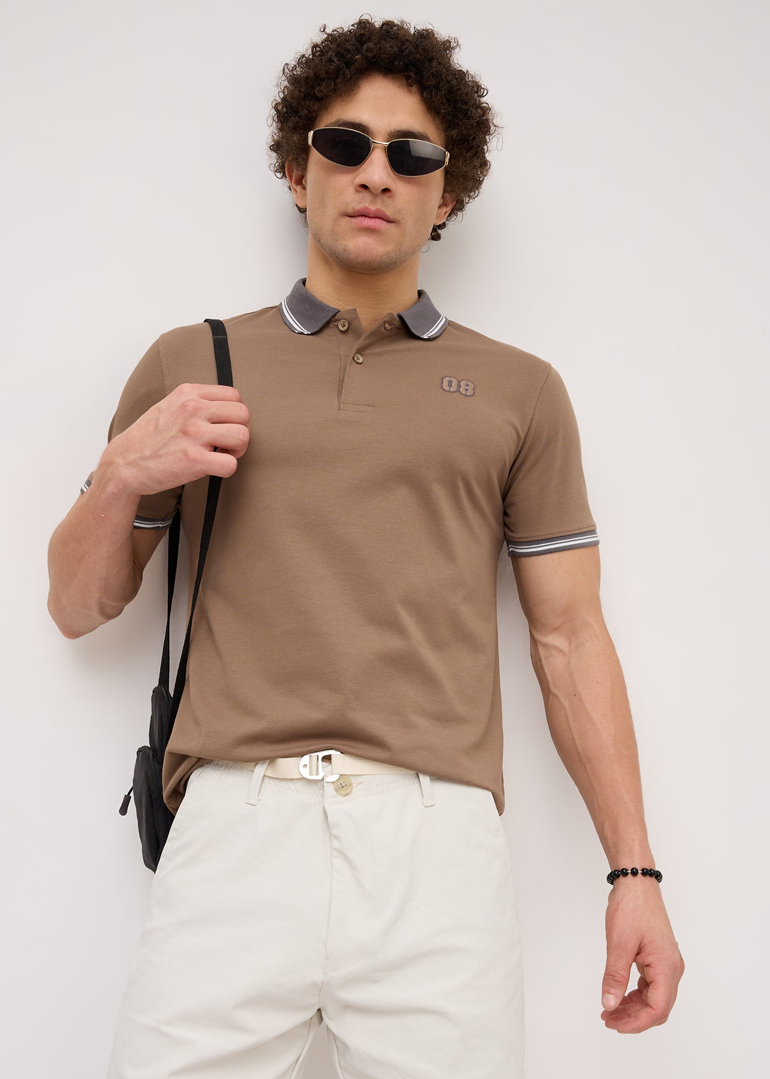 Endpoint Half Sleeve Polo: Tan