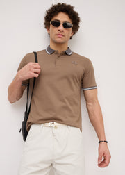Endpoint Half Sleeve Polo: Tan