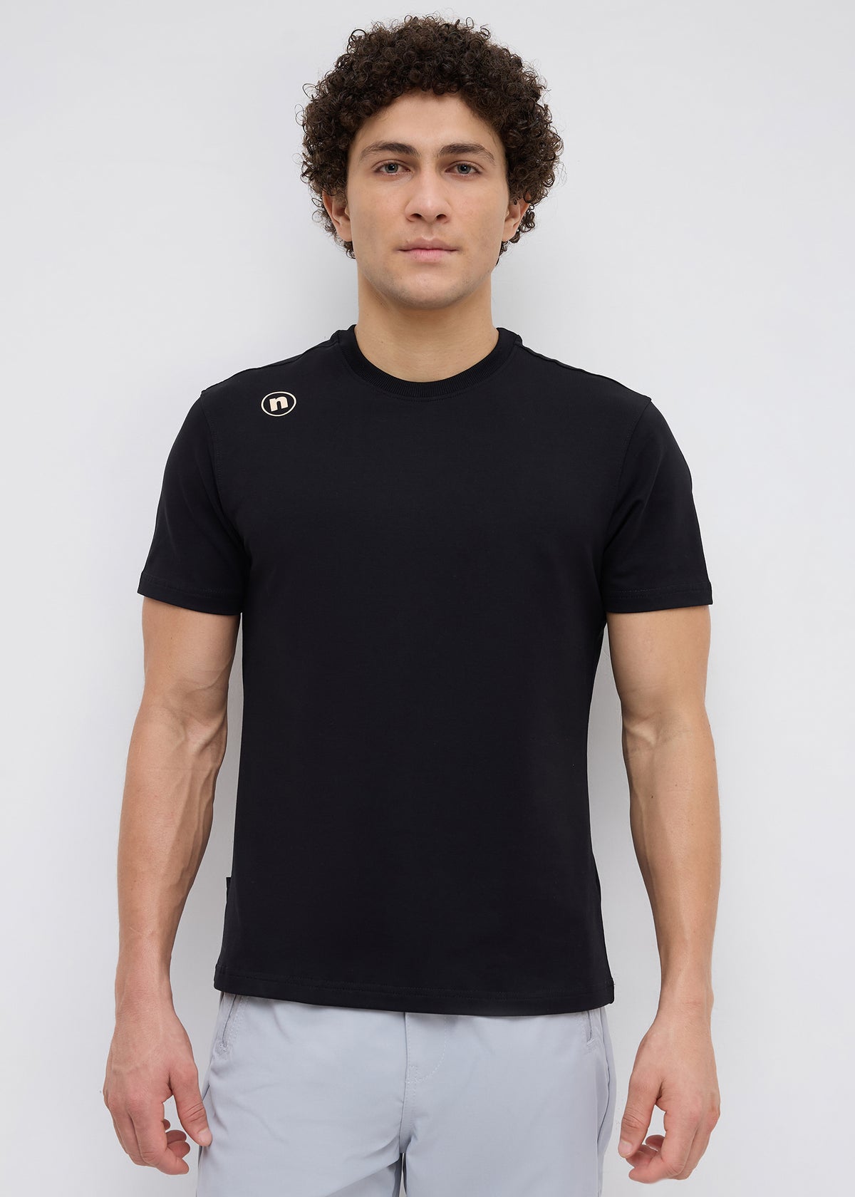 Closeup Half Sleeve Graphic T-Shirt: Black