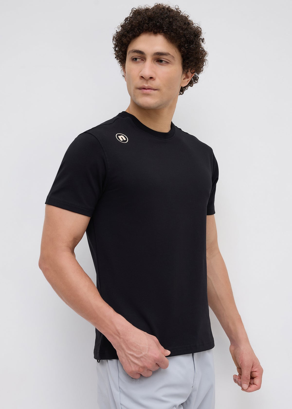 Closeup Half Sleeve Graphic T-Shirt: Black