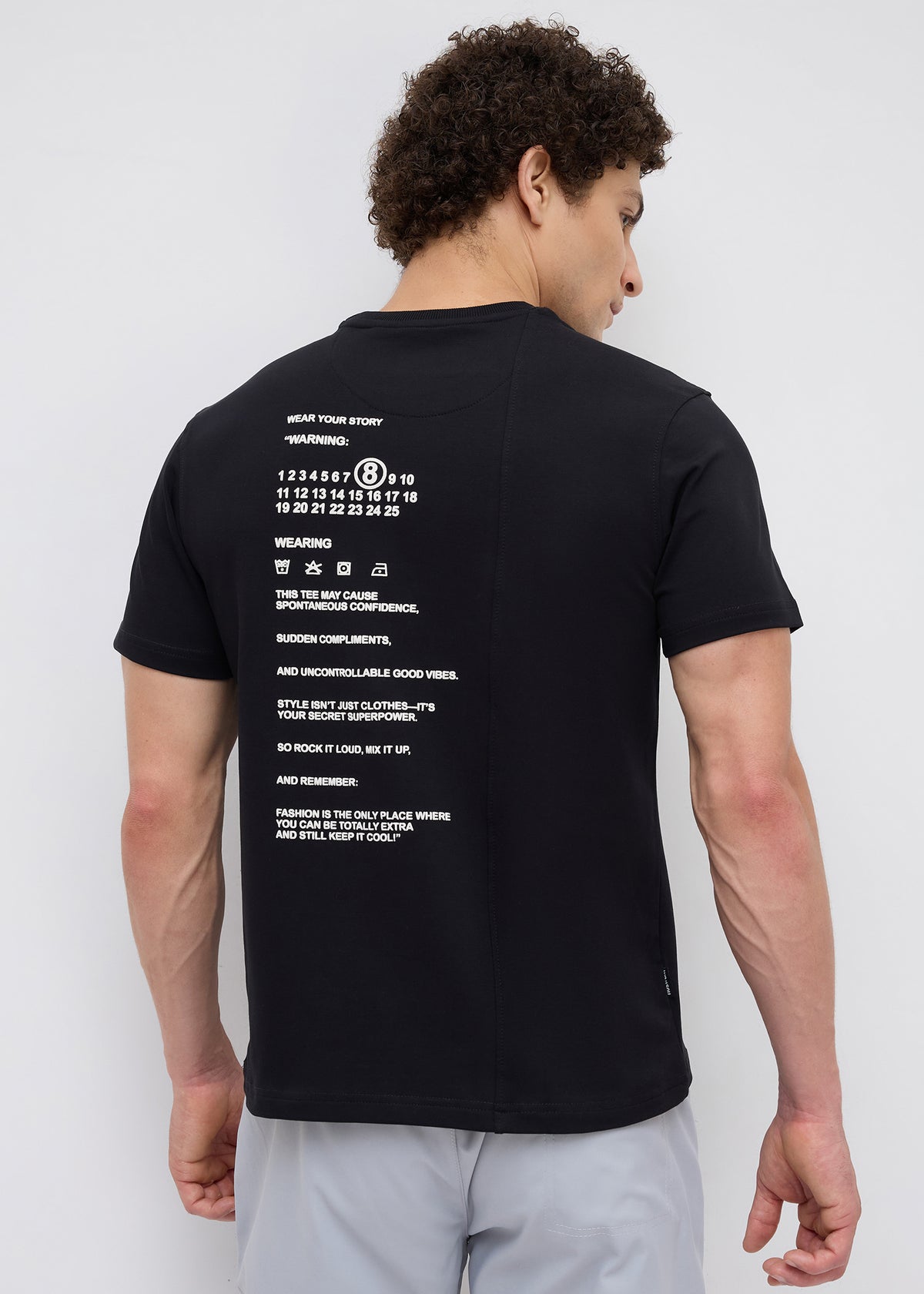Closeup Half Sleeve Graphic T-Shirt: Black
