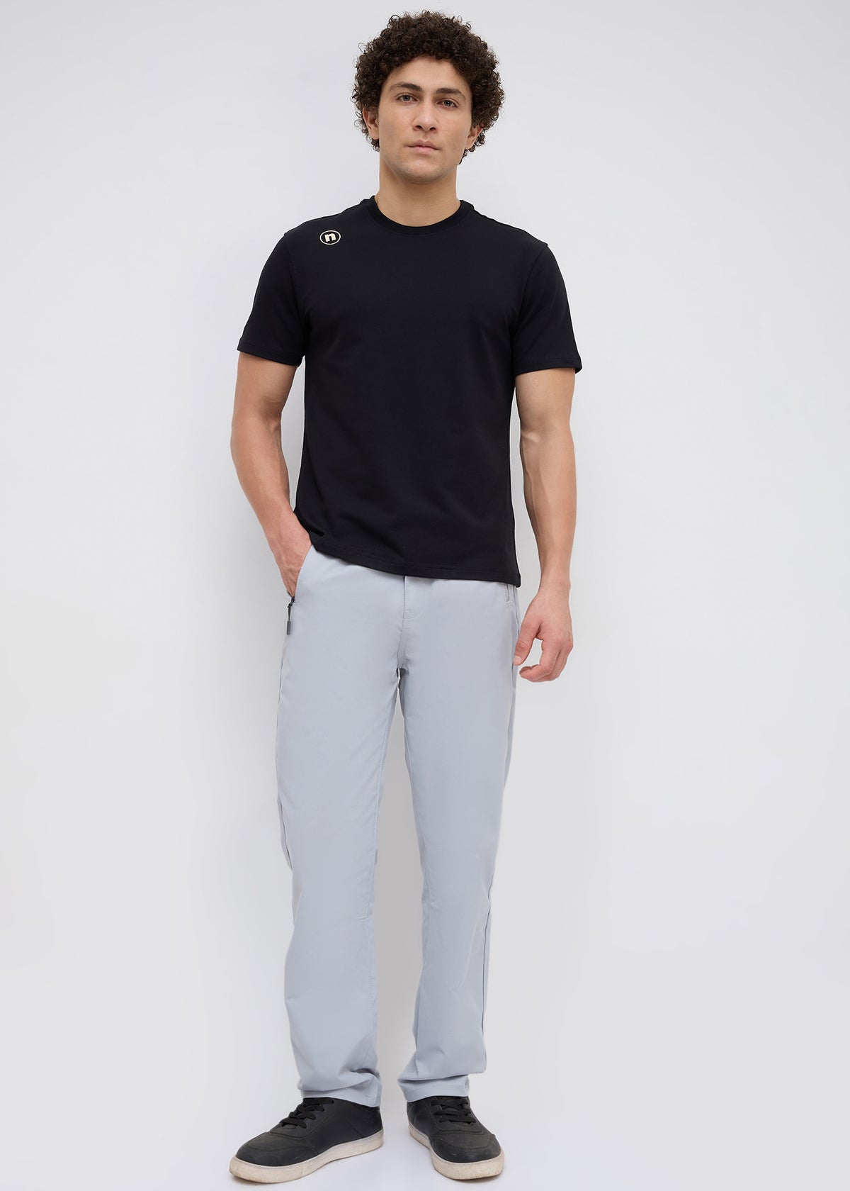 Closeup Half Sleeve Graphic T-Shirt: Black