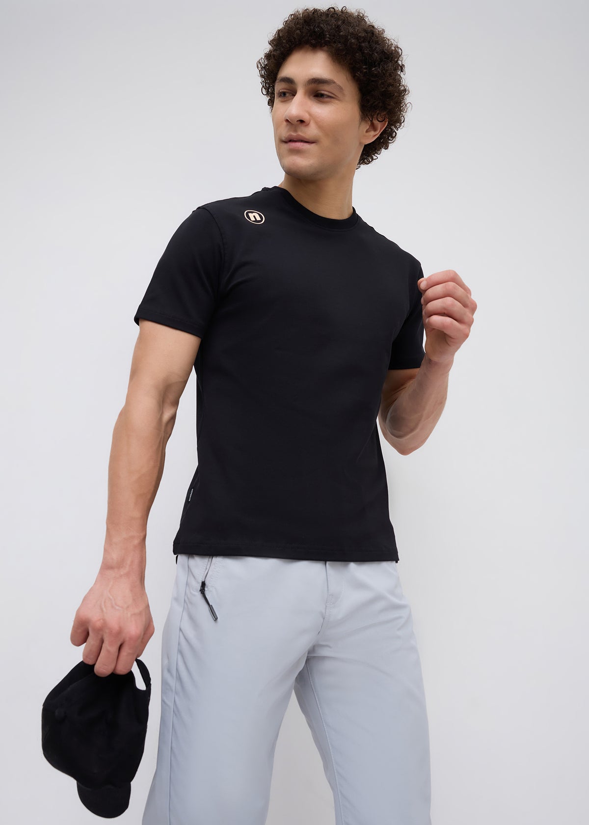 Closeup Half Sleeve Graphic T-Shirt: Black