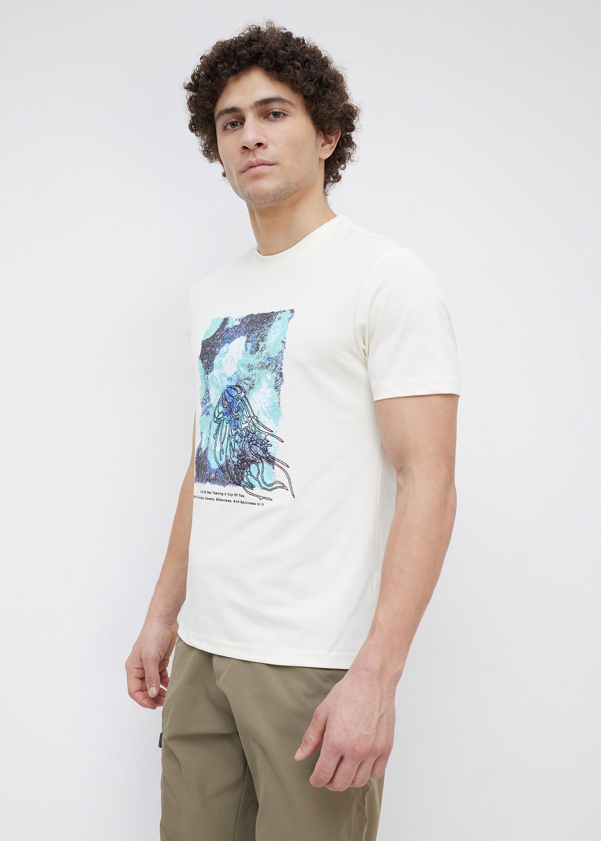 Sirem Graphic Print T-Shirt: Off-White