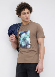 Sirem Graphic Print T-Shirt: Tan