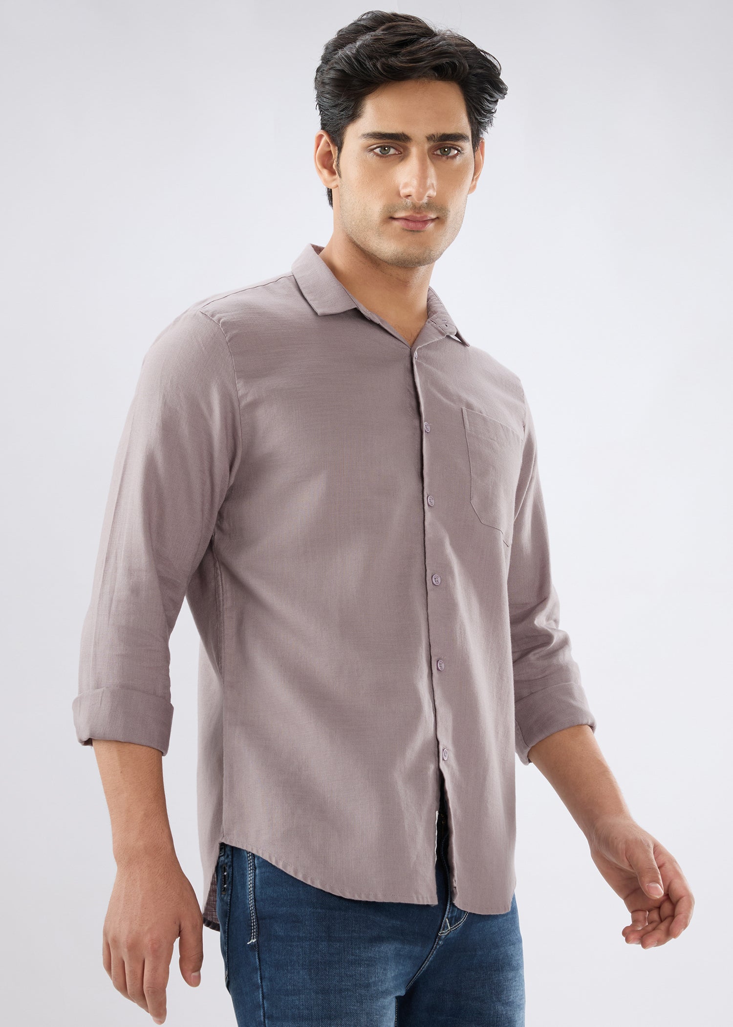 Keen Solid Full Sleeve Shirt: Grey