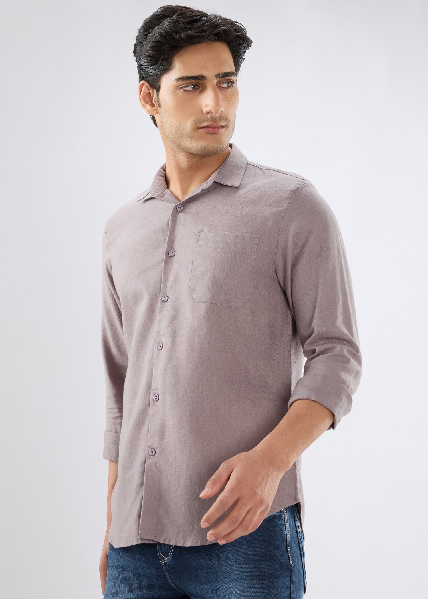 Keen Solid Full Sleeve Shirt: Grey