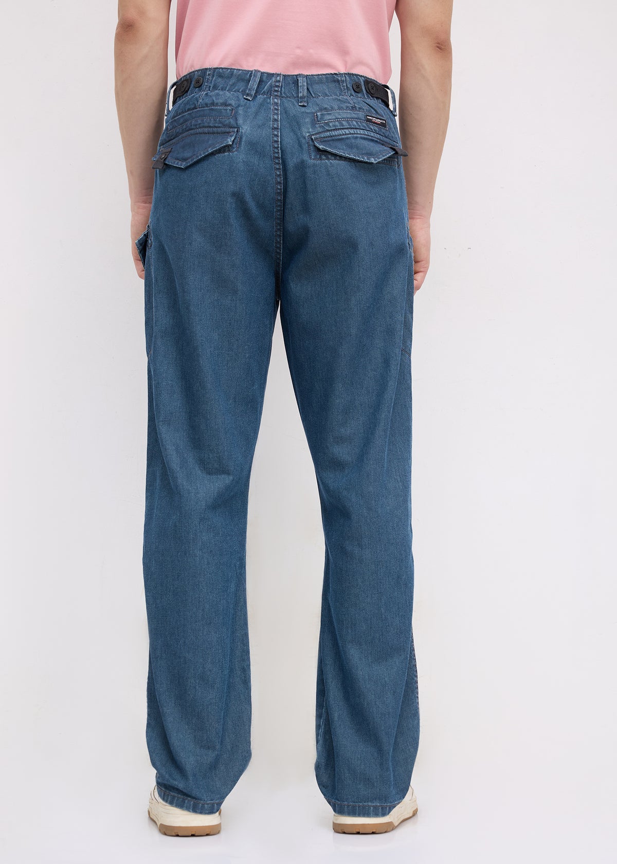 Osteno Utility Denim Cargo: Blue