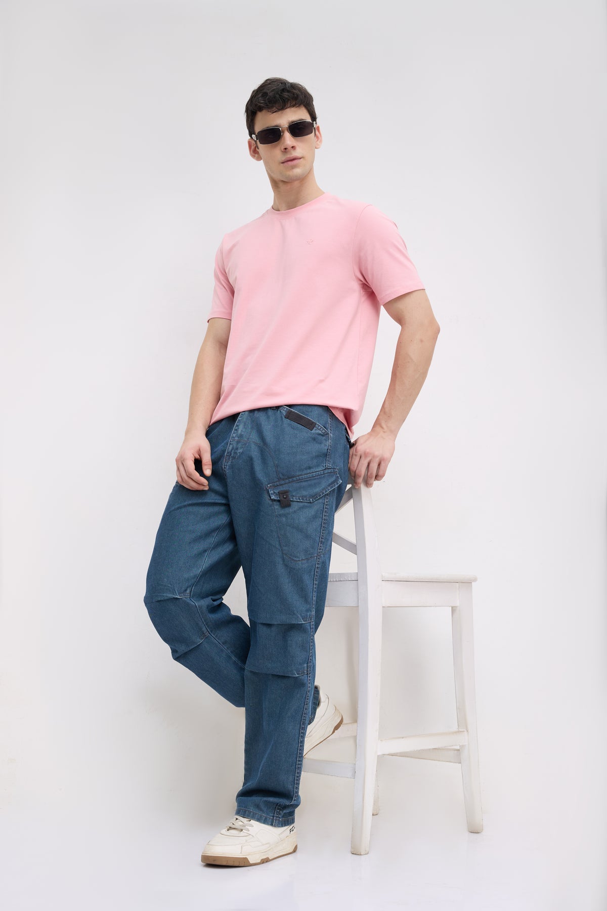 Osteno Utility Denim Cargo: Blue