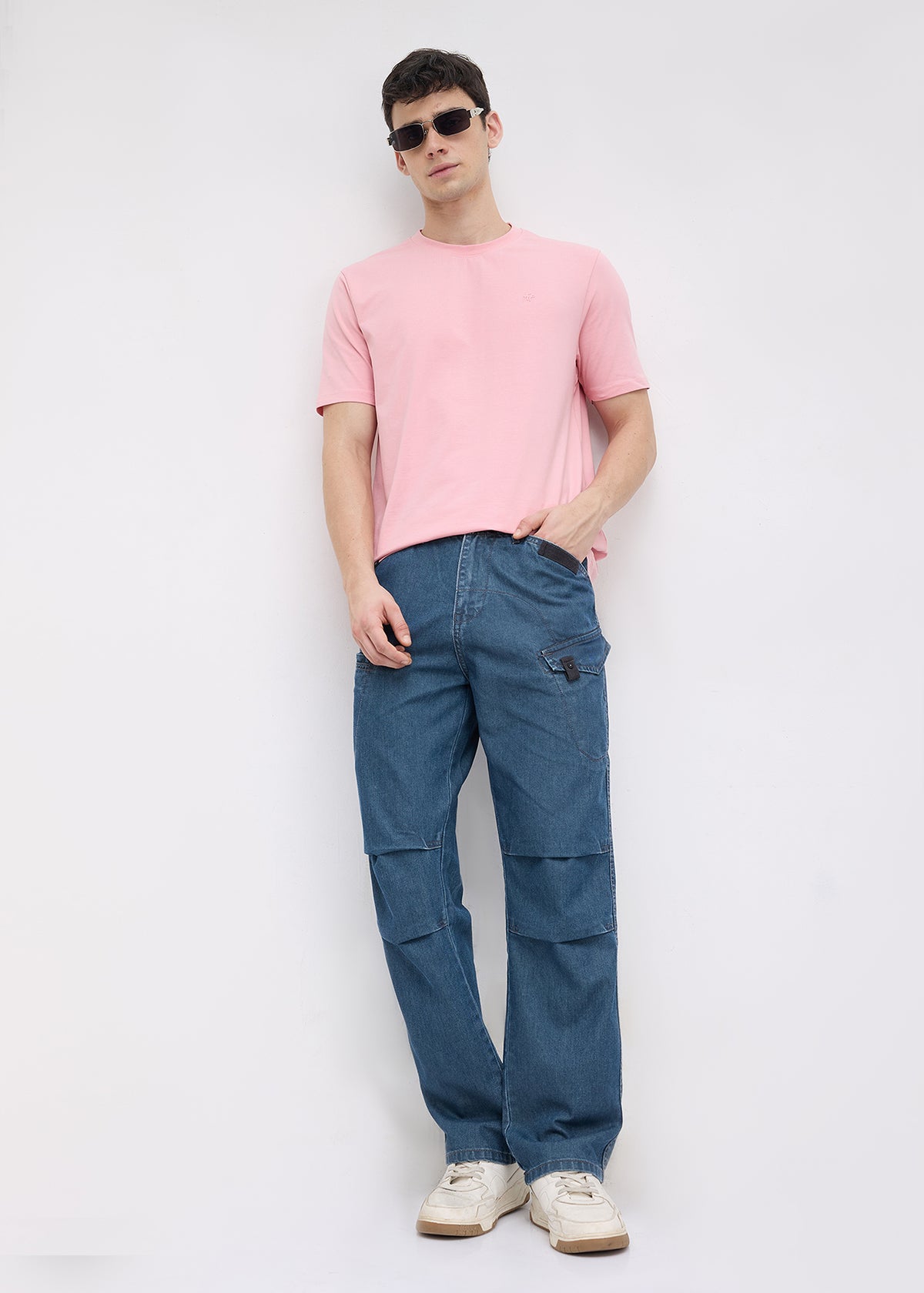 Osteno Utility Denim Cargo: Blue