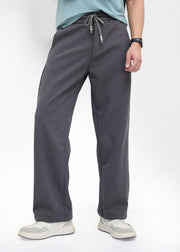 Wog Solid Relaxed-Fit Track Pants: Dark Grey