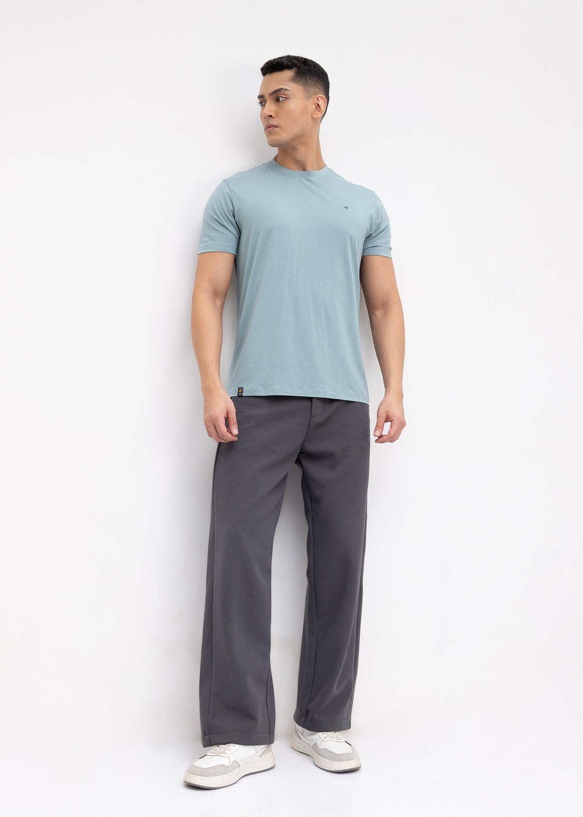 Wog Solid Relaxed-Fit Track Pants: Dark Grey