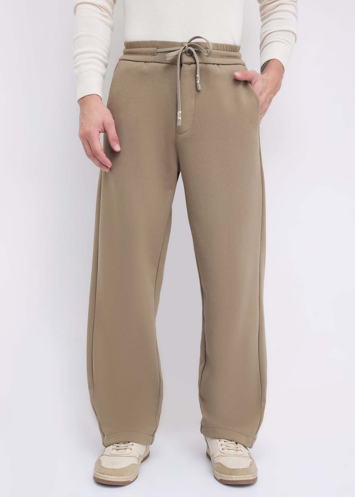 Wog Solid Relaxed-Fit Track Pants: Khaki