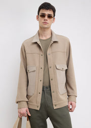 Kiora Multi-Pocket Snap-Button Jacket: Khaki