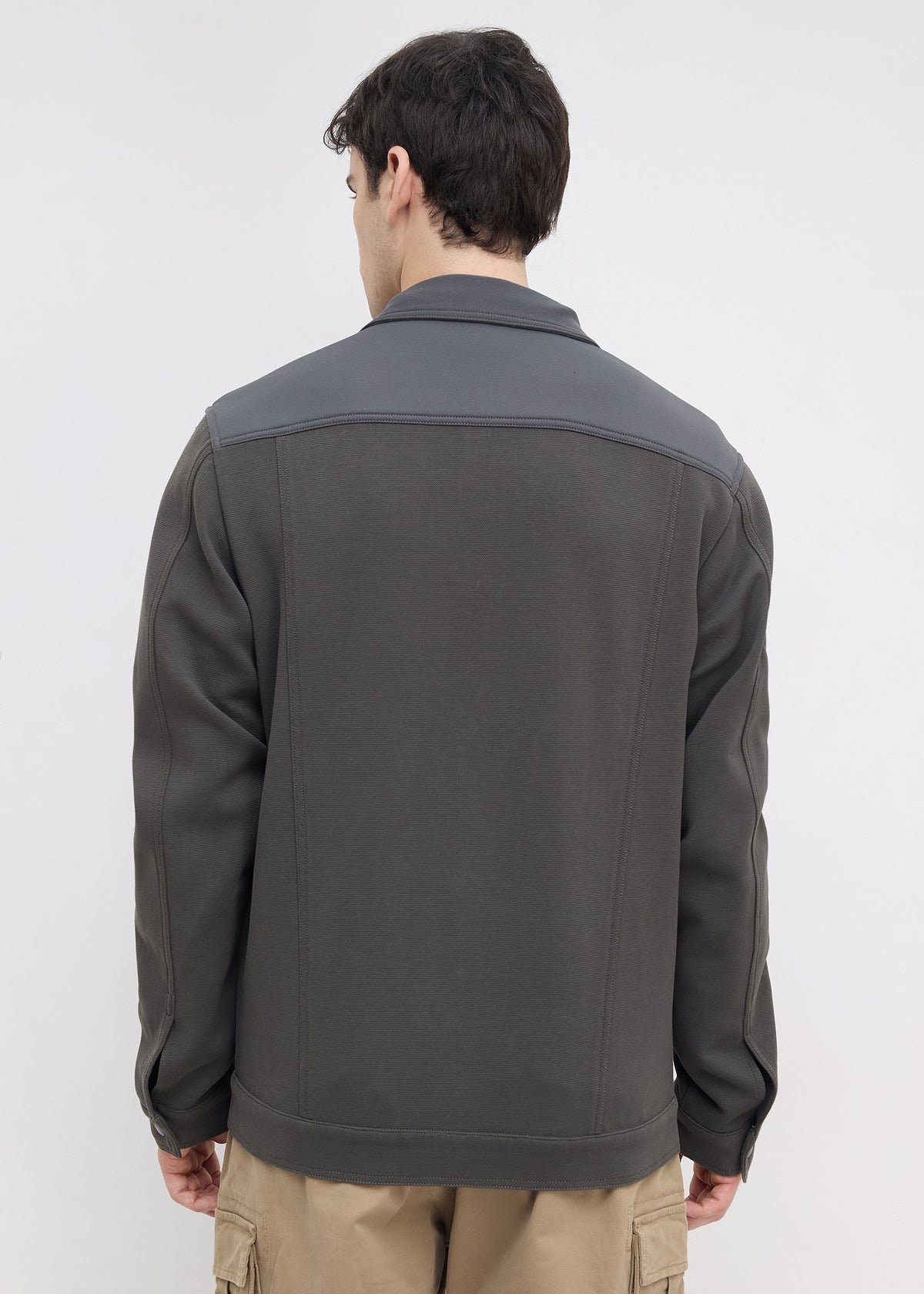 Kiora Multi-Pocket Snap-Button Jacket: Dark Grey