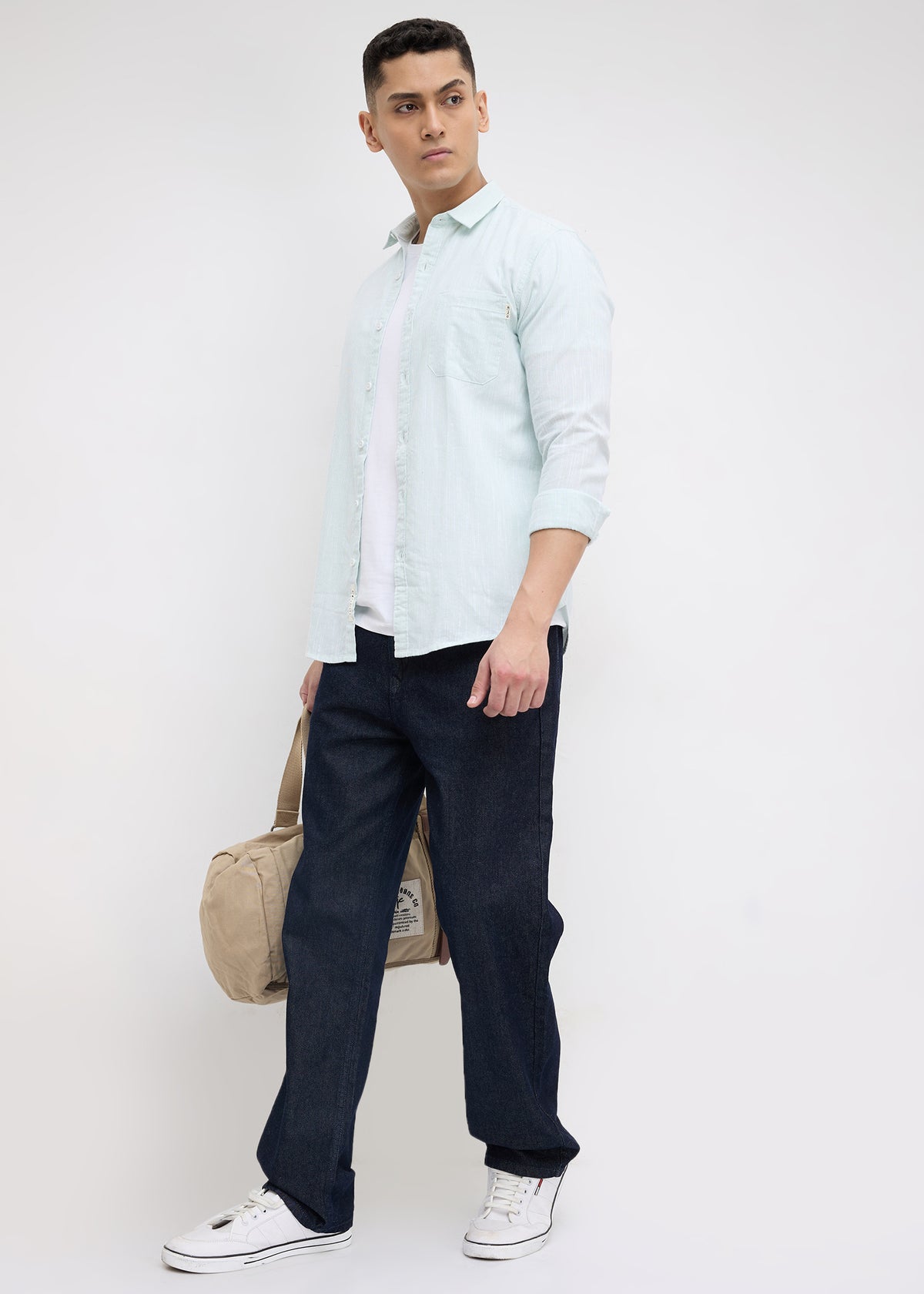 Attractive Striped Casual Shirt: Sea Green