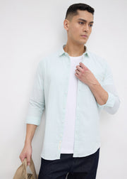 Attractive Striped Casual Shirt: Sea Green