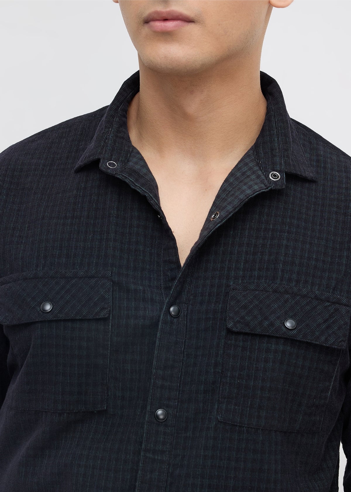 Addition Checked Full Sleeve Shirt: Green