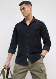Addition Checked Full Sleeve Shirt: Green