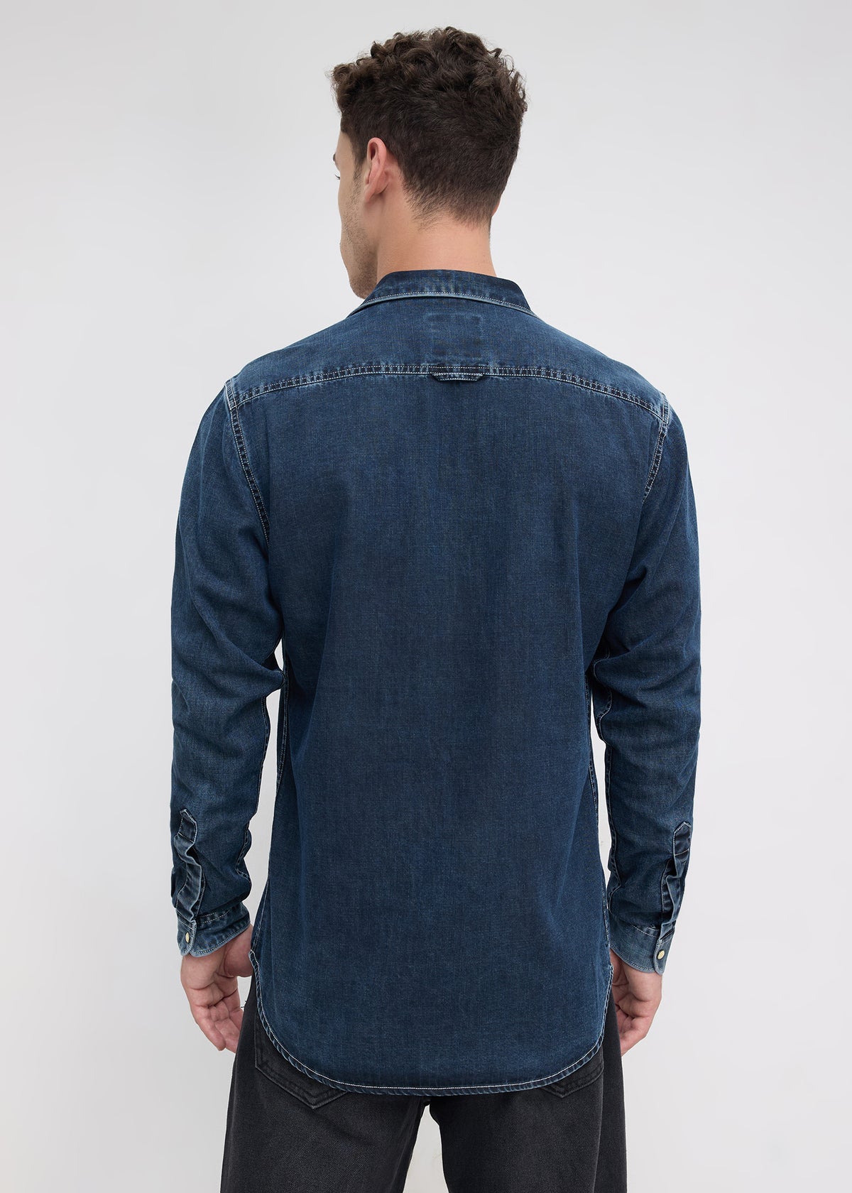 Westind Double-Pocket Denim Shirt: Denim Blue