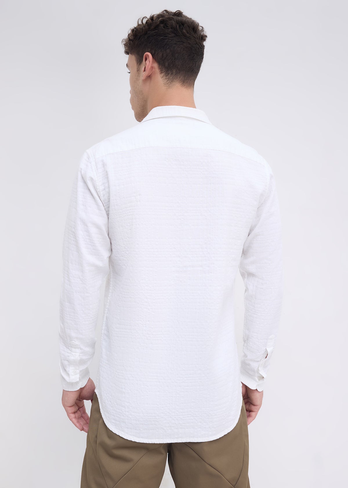 Poppin Full Sleeve Shirt: White
