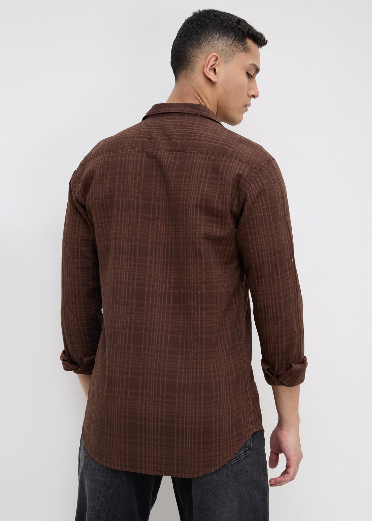 Poppin Full Sleeve Shirt: Brown