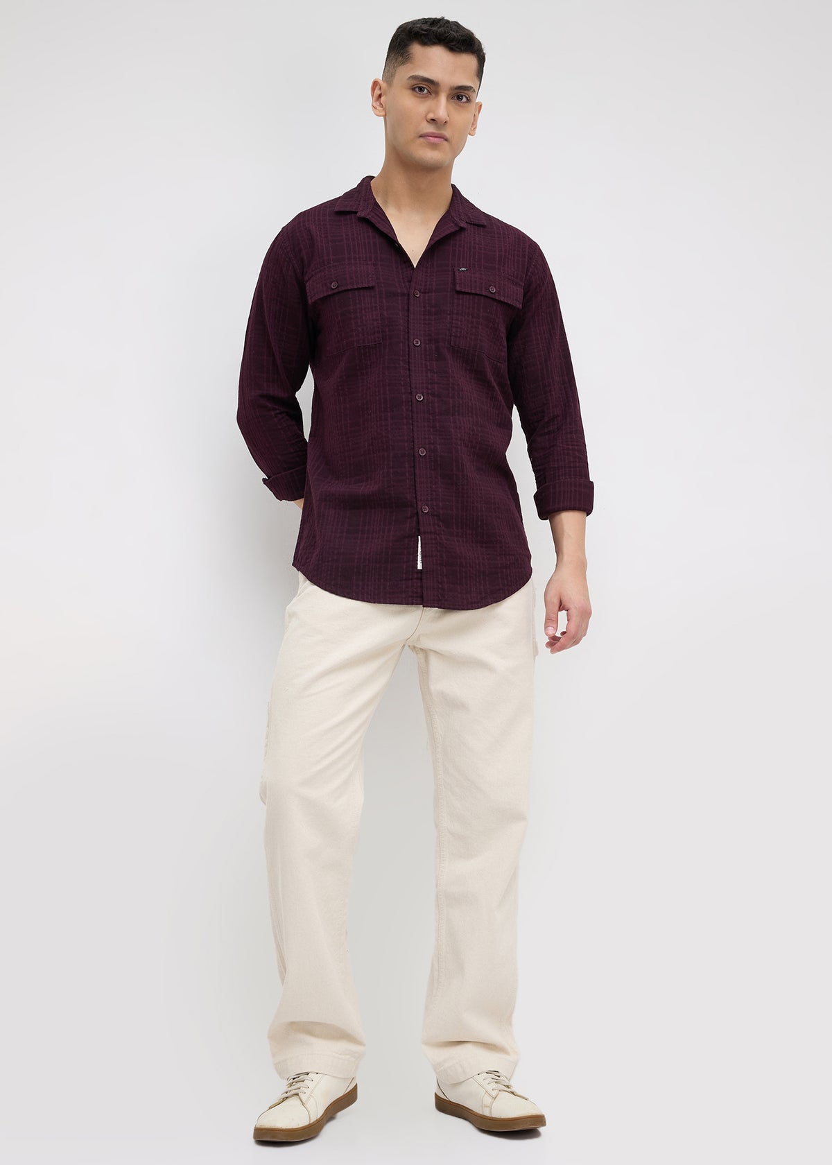 Poppin Full Sleeve Shirt: Wine