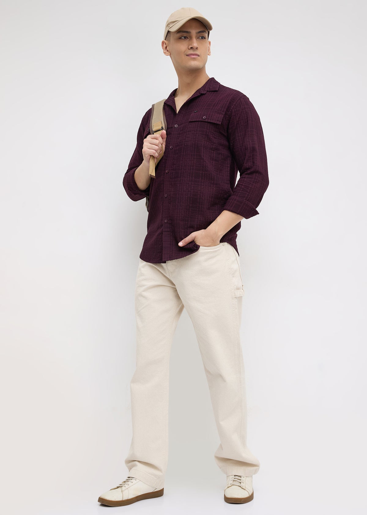 Poppin Full Sleeve Shirt: Wine