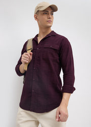 Poppin Full Sleeve Shirt: Wine