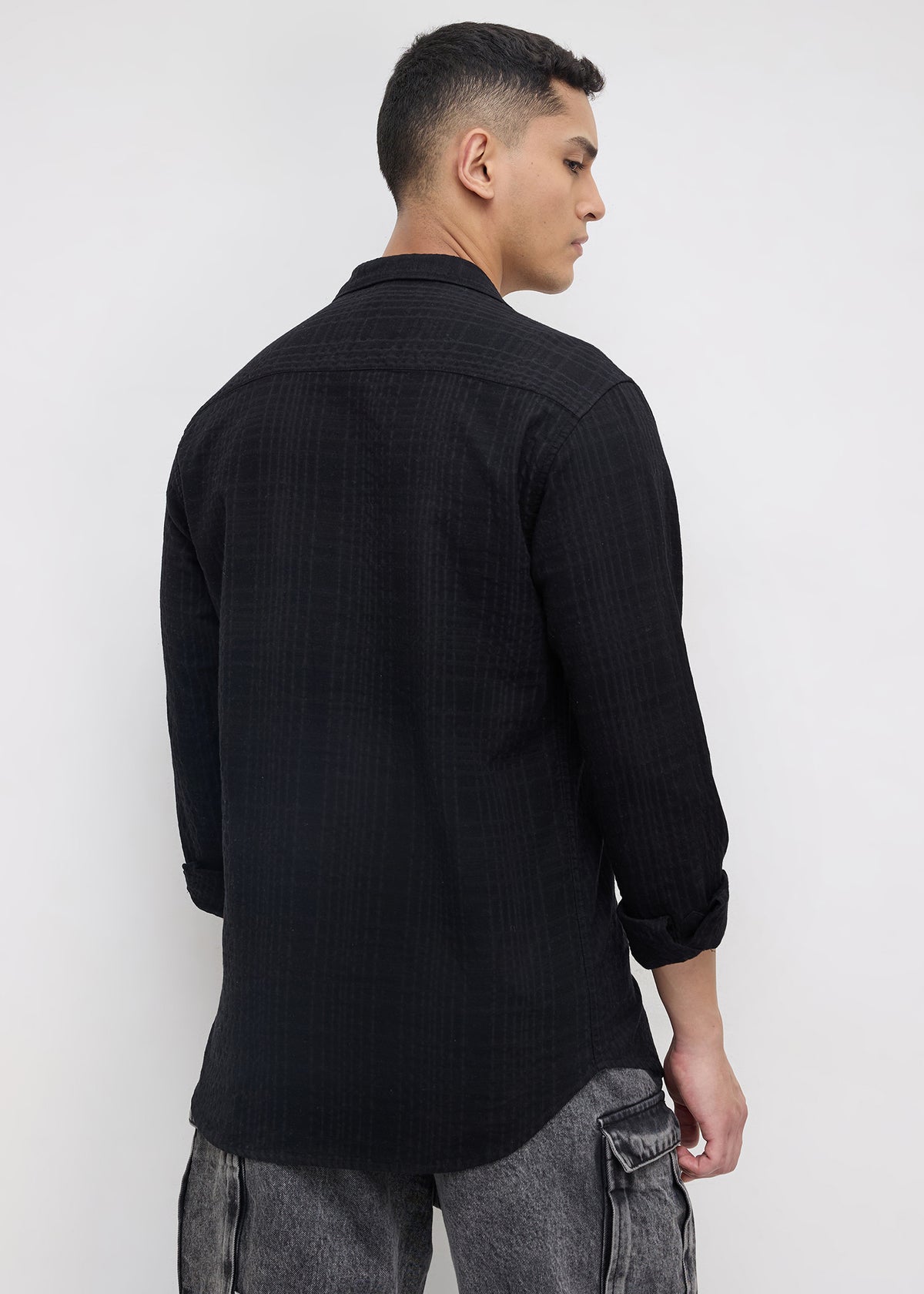 Poppin Full Sleeve Shirt: Black