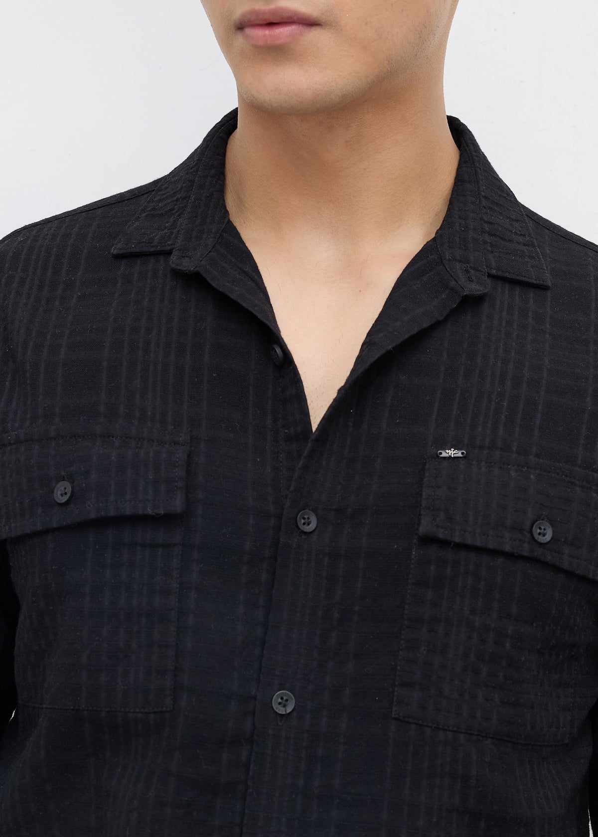Poppin Full Sleeve Shirt: Black