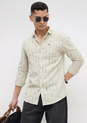 Qatar Full Sleeve Textured Shirt: Pista