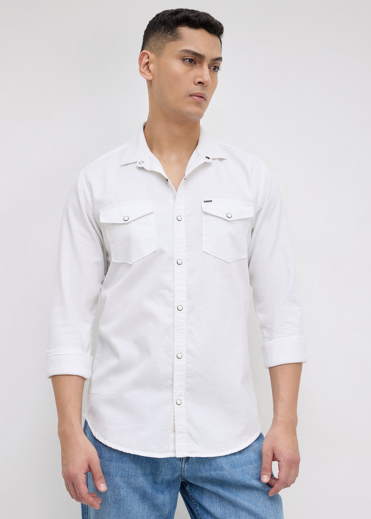 Whether Full Sleeve Shirt: White