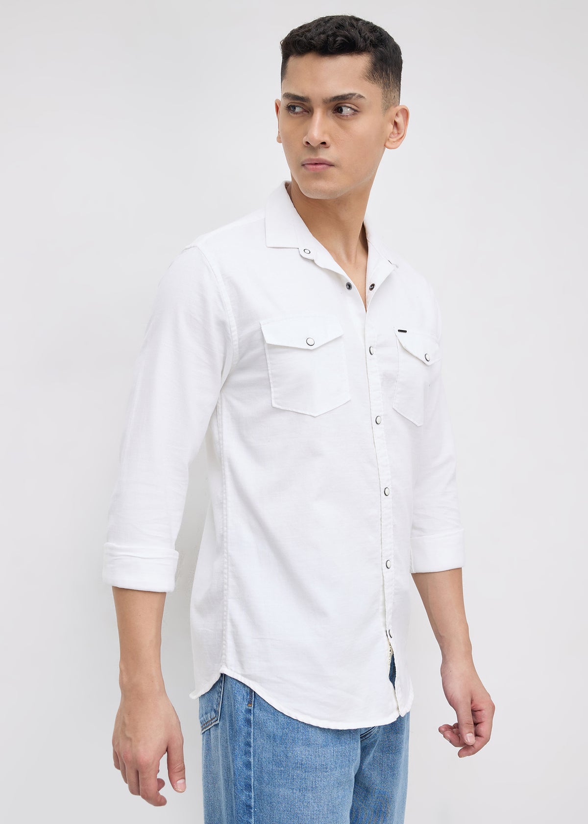 Whether Full Sleeve Shirt: White