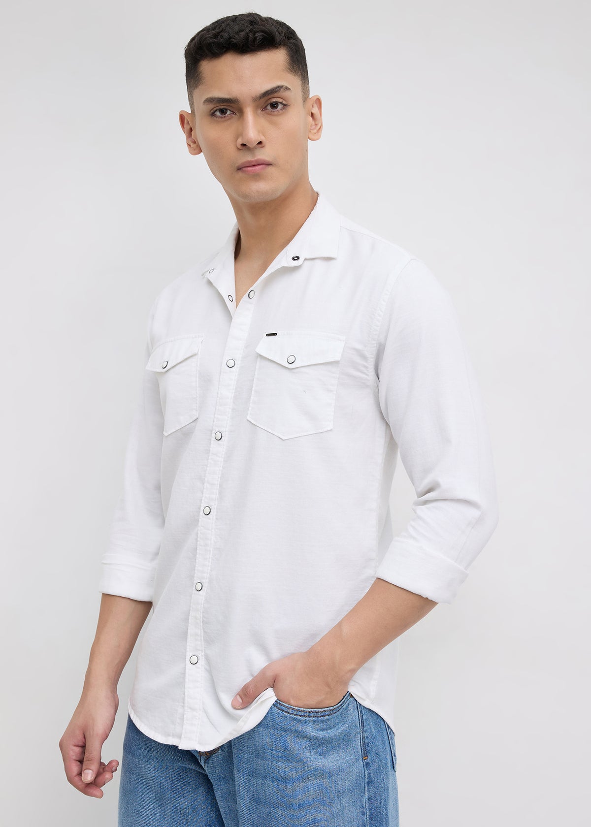 Whether Full Sleeve Shirt: White