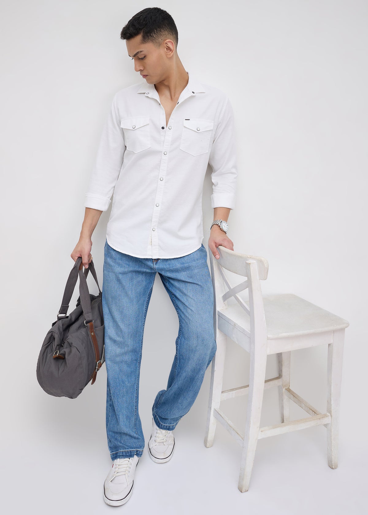 Whether Full Sleeve Shirt: White